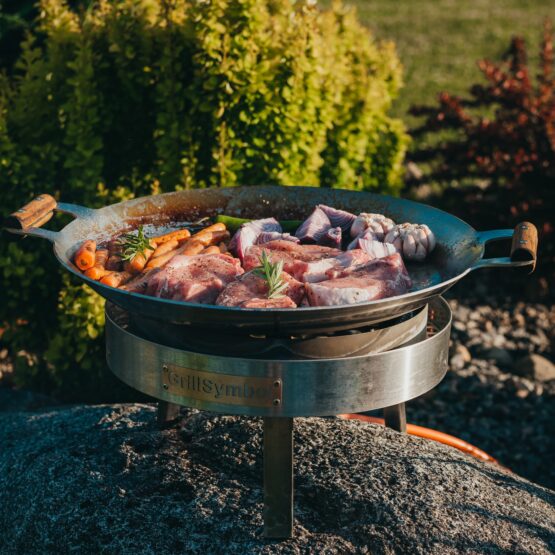 GrillSymbol stekhäll gasol PRO-460 inox, ø 46 cm (Gratis överdrag och skyddspåse)