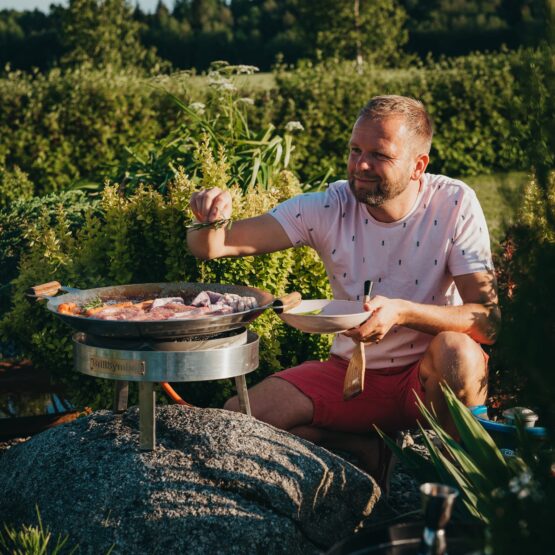 GrillSymbol stekhäll gasol PRO-460 inox, ø 46 cm (Gratis överdrag och skyddspåse)