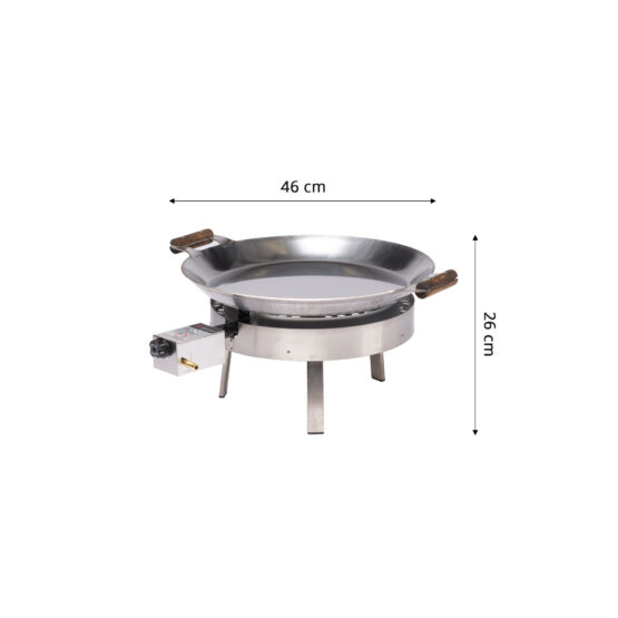 GrillSymbol stekhäll gasol PRO-460 inox, ø 46 cm (Gratis överdrag och skyddspåse)
