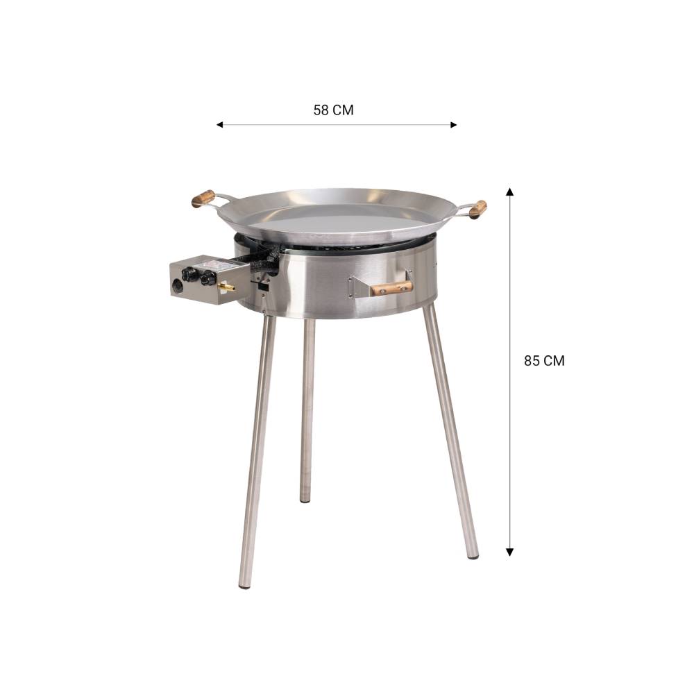 GrillSymbol stekhäll gasol PRO-580 inox, ø 58 cm