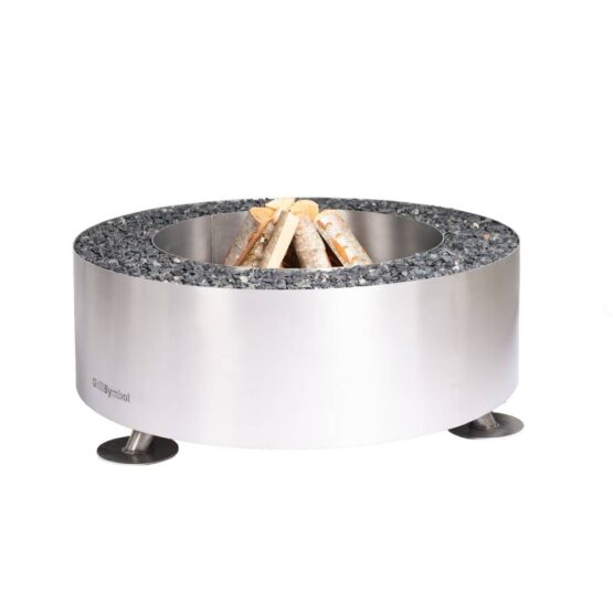 GrillSymbol rostfritt stål eldstad utomhus Luna Silver ø 119 cm