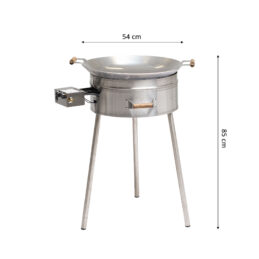 GrillSymbol gasol wok utomhus PRO-545 inox, ø 54 cm