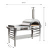 GrillSymbol pizzaugn med stor bord Pizzo-XL-set-inox