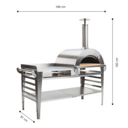 GrillSymbol pizzaugn med stor bord Pizzo-XL-set-inox