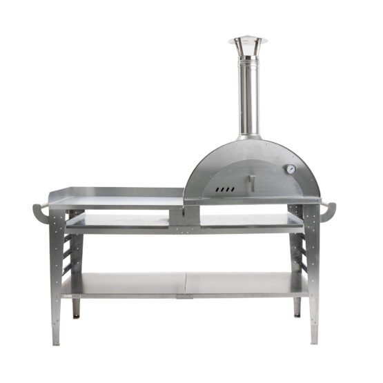 GrillSymbol pizzaugn med stor bord Pizzo-XL-set-inox