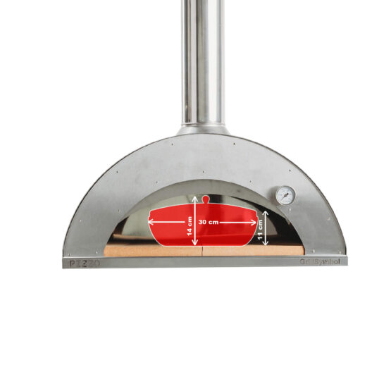 GrillSymbol pizzaugn med stor bord Pizzo-XL-set-inox