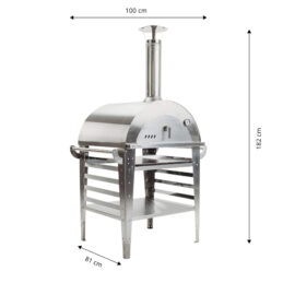 GrillSymbol pizzaugn med bord Pizzo-set-inox