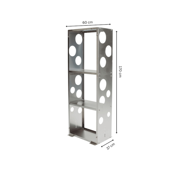 GrillSymbol vedförvaring WoodStock inox, storlek L 60*37*170 cm