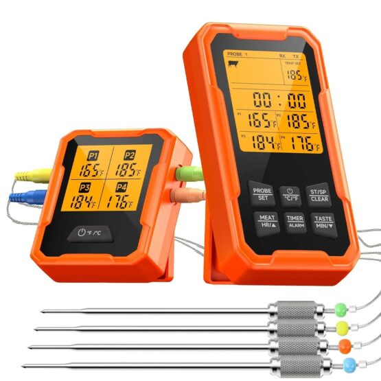 GrillSymbol trådlös kött-termometer, med 4 sonder