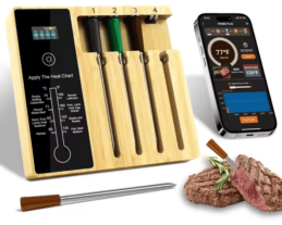 GrillSymbol smart trådlös kött-termometer, med 4 sonder