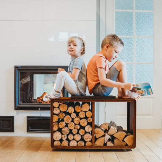 GrillSymbol Cortenstål vedstativ Enzo Rack-M GrillSymbol Cortenstål vedstativ Enzo Rack-M