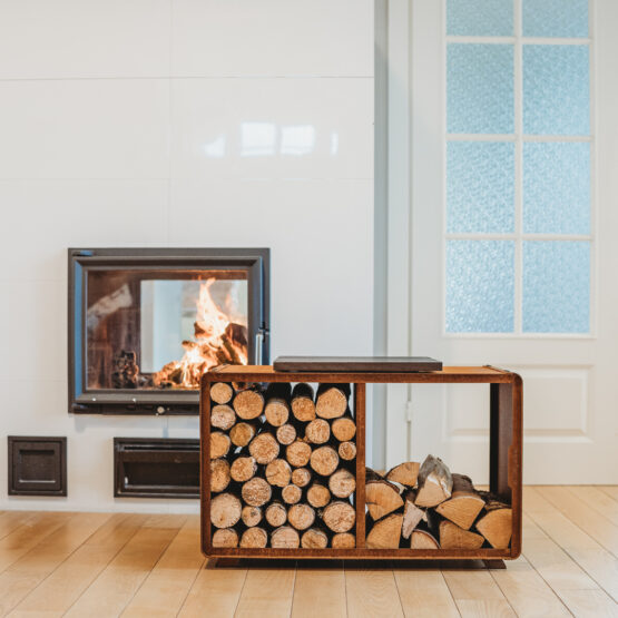 GrillSymbol Cortenstål vedstativ Enzo Rack-M GrillSymbol Cortenstål vedstativ Enzo Rack-M