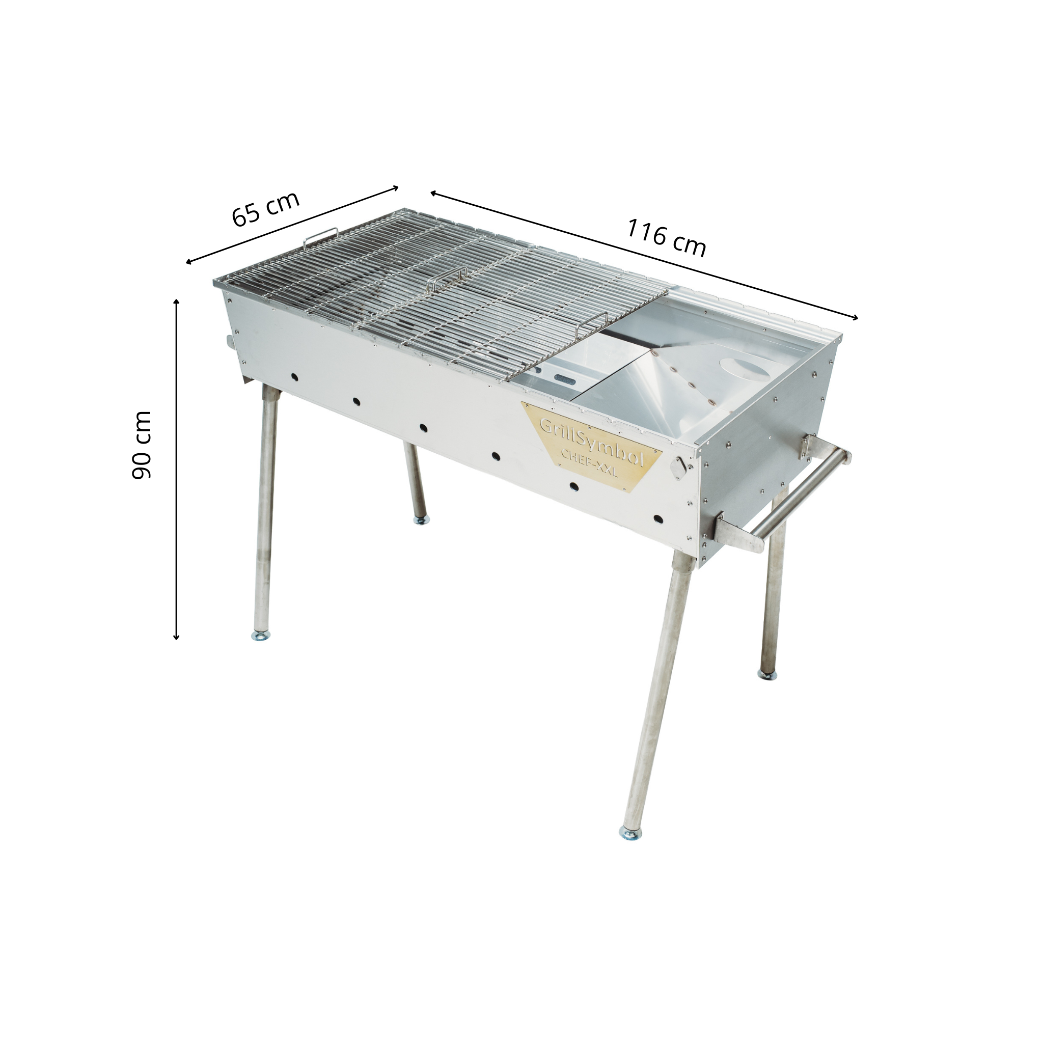 GrillSymbol kolgrill Naked Chef XXL Silver GrillSymbol kolgrill Naked Chef XXL Silver