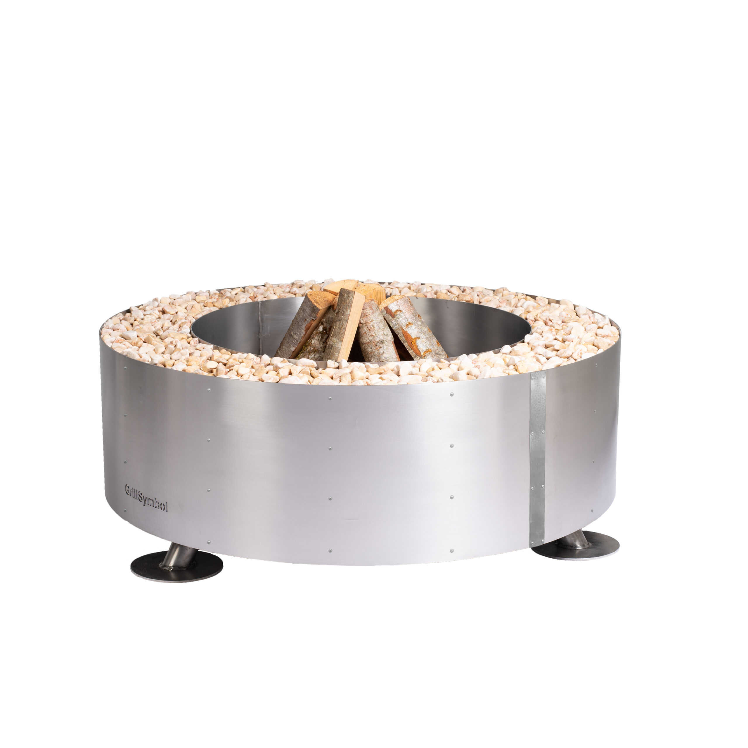 GrillSymbol rostfritt stål eldstad utomhus Luna Silver ø 119 cm GrillSymbol rostfritt stål eldstad utomhus Luna Silver ø 119 cm