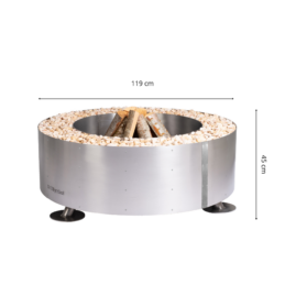 GrillSymbol rostfritt stål eldstad utomhus Luna Silver ø 119 cm GrillSymbol rostfritt stål eldstad utomhus Luna Silver ø 119 cm